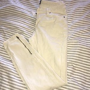Lucky Brand Lolita skinny zip ankle cream cord
